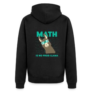 Mathématiques Mathématiques Lama Alpaga Doux Drôle - Veste à capuche bio Premium Unisexe - noir - Dos - Nico (187cm)