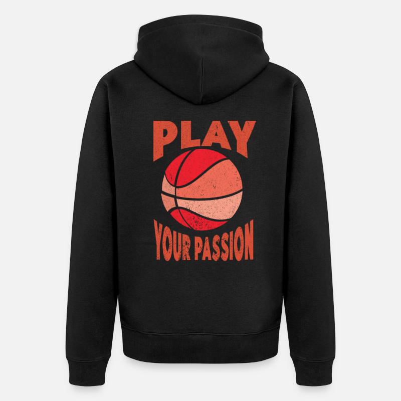 Basketteur Basketteur Basketball Hoop - Veste à capuche bio Premium Unisexe - noir