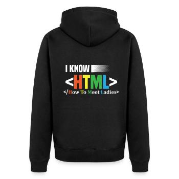 Code Codierung Coder Kodierung Informatiker - Unisex Premium Bio Zip Hoodie - Schwarz - Hinten - Nico (187cm)