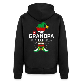 Grandpa Elf Matching Family Christmas tees Pajamas - Unisex Premium Bio Zip Hoodie - Schwarz - Hinten - Nico (187cm)