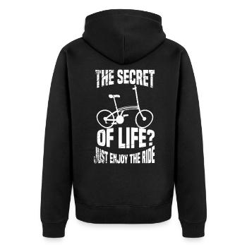 Fahrrad Radfahrer Rad Fahrradfahrer Biker - Unisex Premium Bio Zip Hoodie - Schwarz - Hinten - Nico (187cm)