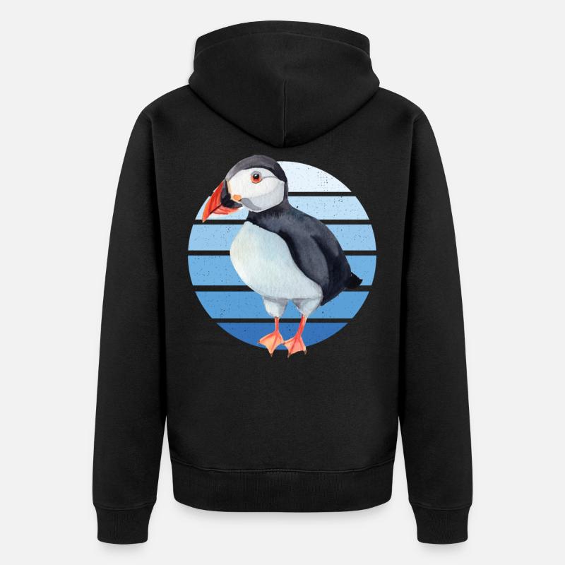 Puffin Parrot Lunde Bird Cadeau - Veste à capuche bio Premium Unisexe - noir