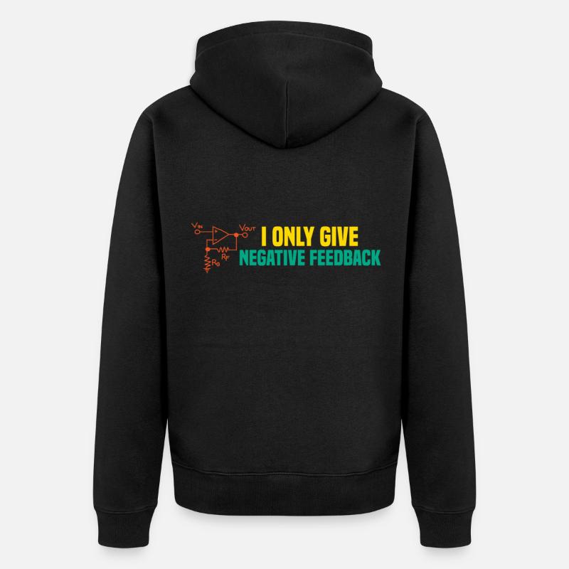 Negative Feedback Strom Spannung Positiv - Unisex Premium Bio Zip Hoodie - Schwarz