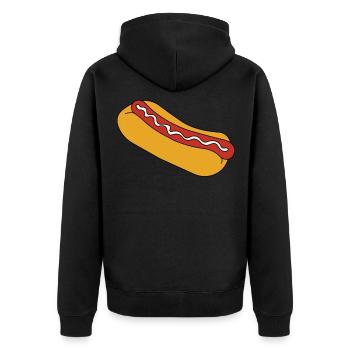 Hot Dog Fast Food Sausage Rolls - Veste à capuche bio Premium Unisexe - noir - Dos - Nico (187cm)