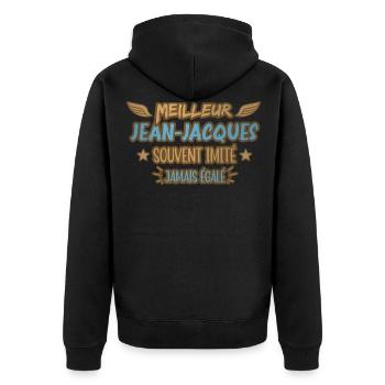 Meilleur Jean-Jacques souvent imité jamais égalé - Veste à capuche bio Premium Unisexe - noir - Dos - Nico (187cm)