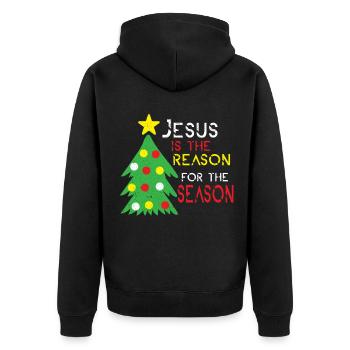 Jésus Noël Christ Église Croyant Foi - Veste à capuche bio Premium Unisexe - noir - Dos - Nico (187cm)