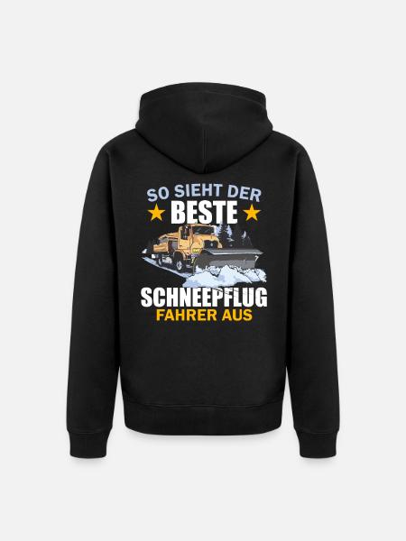 Bester Schneepflugfahrer - Unisex Premium Bio Zip Hoodie - Schwarz
