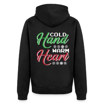 Hiver Mains Froides Cœur Chaud Neige Froid - Veste à capuche bio Premium Unisexe - noir - Dos - Nico (187cm)