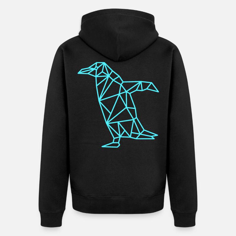 Ligne géométrique Penguin - Veste à capuche bio Premium Unisexe - noir
