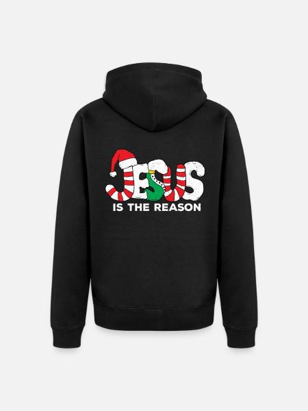 Jesucristo Dios Iglesia de cristianos de Navidad - Chaqueta con capucha prémium ecológica unisex - negro