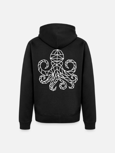 Octopus Octopus Geometric - Unisex Premium Organic Zip Hoodie - black