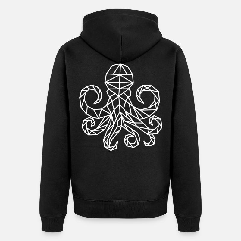 Octopus Octopus Géométrique - Veste à capuche bio Premium Unisexe - noir