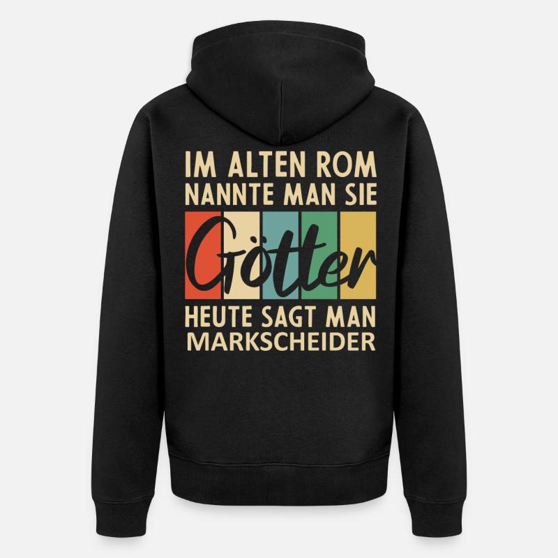 Lustige Markscheider Sprüche - Unisex Premium Bio Zip Hoodie - Schwarz