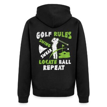 Golf Golfer Golf Club Golf Ball Golf Course - Unisex Premium Organic Zip Hoodie - black - Back - Nico (187cm)