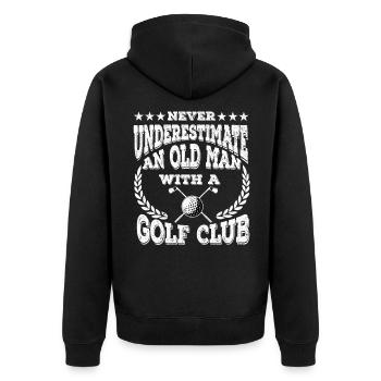 Golf Golfer Golf Club Golf Ball Golf Course - Unisex Premium Organic Zip Hoodie - black - Back - Nico (187cm)