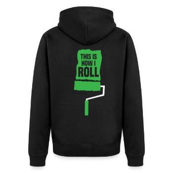 Maler Geselle Handwerk Malermeister Wände steichen - Unisex Premium Bio Zip Hoodie - Schwarz - Hinten - Nico (187cm)