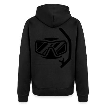 Diving goggles Silhouette - Unisex Premium Organic Zip Hoodie - black - Back - Nico (187cm)