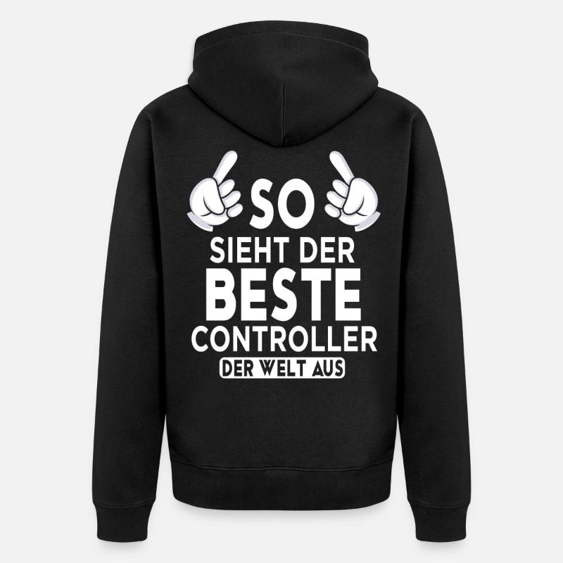 Controller Spruch - Unisex Premium Bio Zip Hoodie - Schwarz