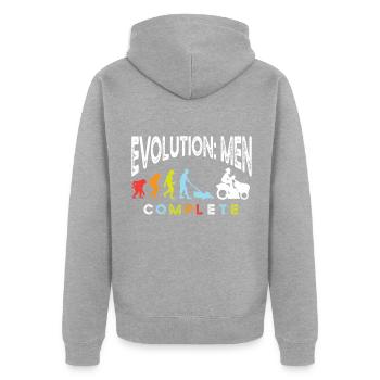 Rasenmäher Roboter Rasen Mähen Mähroboter - Unisex Premium Bio Zip Hoodie - Grau meliert - Hinten - Nico (187cm)
