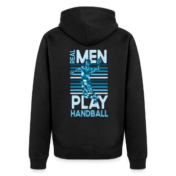 Handball Handball Player Ball Sport - Unisex Premium Organic Zip Hoodie - black - Back - Nico (187cm)