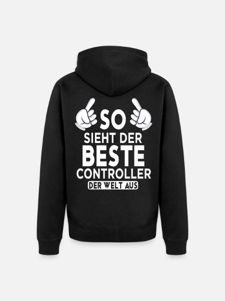 Controller Spruch - Unisex Premium Bio Zip Hoodie - Schwarz