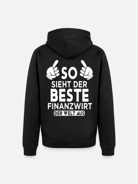Finanzwirt Spruch - Unisex Premium Bio Zip Hoodie - Schwarz
