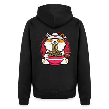 Nouilles japonaises Ramen Cadeau Kawaii Chat - Veste à capuche bio Premium Unisexe - noir - Dos - Nico (187cm)