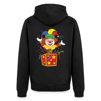 Karneval Clown - Unisex Premium Bio Zip Hoodie - Schwarz - Hinten - Nico (187cm)