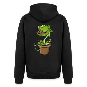 Carnivorous plant Venus flytrap - Unisex Premium Organic Zip Hoodie - black - Back - Nico (187cm)