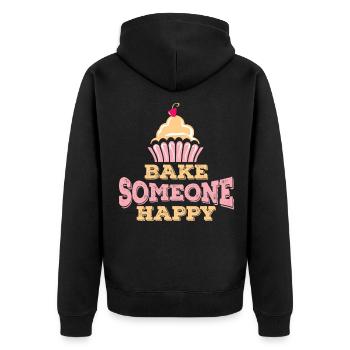 Bäcker Konditor Kuchen Torte Konditorei - Unisex Premium Bio Zip Hoodie - Schwarz - Hinten - Nico (187cm)