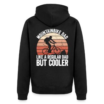 Mountain Bike Dad - Unisex Premium Organic Zip Hoodie - black - Back - Nico (187cm)