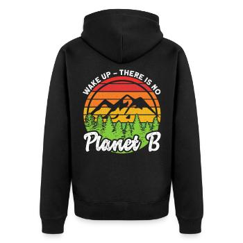 Tag der Erde Natur Umwelt Klimaschutz Klimawandel - Unisex Premium Bio Zip Hoodie - Schwarz - Hinten - Nico (187cm)