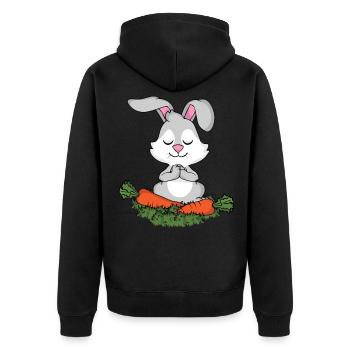 Lapin Méditez Cadeau Femmes Bunny Yoga - Veste à capuche bio Premium Unisexe - noir - Dos - Nico (187cm)