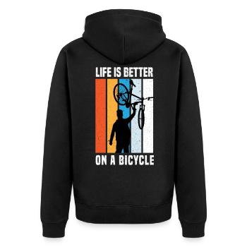 Vélo Cycliste Cyclists Bike Tour - Veste à capuche bio Premium Unisexe - noir - Dos - Nico (187cm)