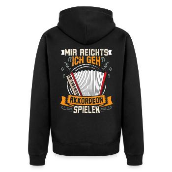 Akkordeon Musik Musikinstrument - Unisex Premium Bio Zip Hoodie - Schwarz - Hinten - Nico (187cm)