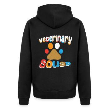 Tierarzt Tierarztpraxis Tiermediziner Veterinär - Unisex Premium Bio Zip Hoodie - Schwarz - Hinten - Nico (187cm)