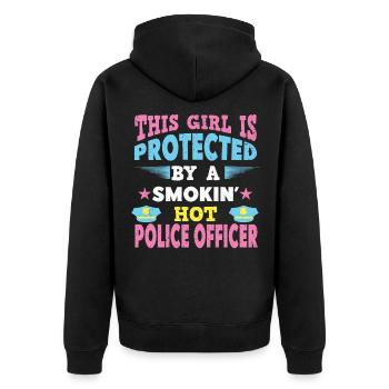 Policier Policier Timbre de police Timbre de police - Veste à capuche bio Premium Unisexe - noir - Dos - Nico (187cm)