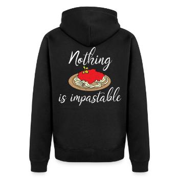 Pasta Pasta Spaghetti Bolognese Restaurant - Unisex Premium Organic Zip Hoodie - black - Back - Nico (187cm)