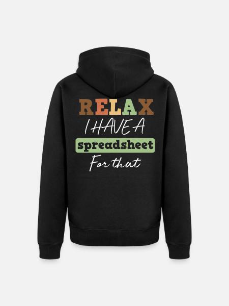 Tabellenkalkulationsprogramm Tabellen - Unisex Premium Bio Zip Hoodie - Schwarz