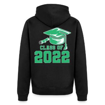 Abi 2022 Schule Abschluss Studium Class of 22 - Unisex Premium Bio Zip Hoodie - Schwarz - Hinten - Nico (187cm)