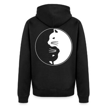 Chats Yin et Yang - Veste à capuche bio Premium Unisexe - noir - Dos - Nico (187cm)
