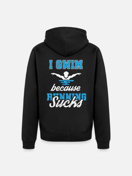 Swimming Swimmer Swimmer - Unisex Premium Organic Zip Hoodie - black