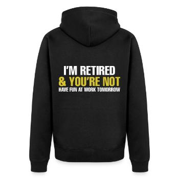Lustig Rentner Witze Ruhestand Gag Senior Alt Humo - Unisex Premium Bio Zip Hoodie - Schwarz - Hinten - Nico (187cm)