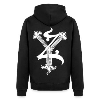 Letters YZ Rapp art - Unisex Premium Organic Zip Hoodie - black - Back - Nico (187cm)