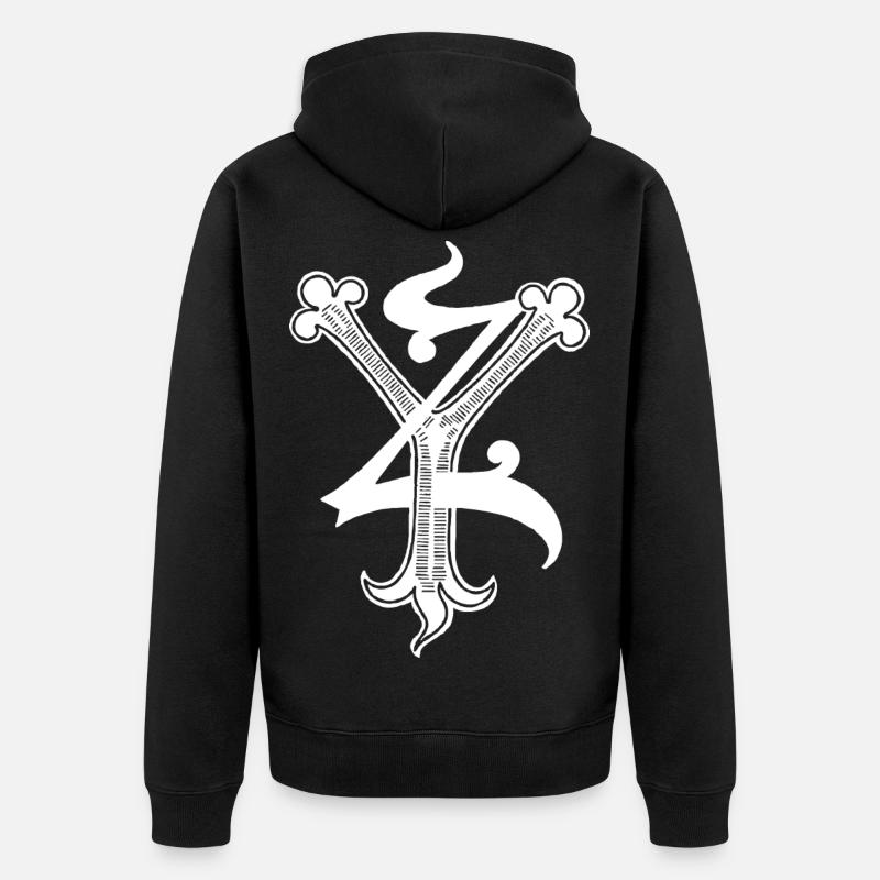 Lettres YZ Rapp art - Veste à capuche bio Premium Unisexe - noir