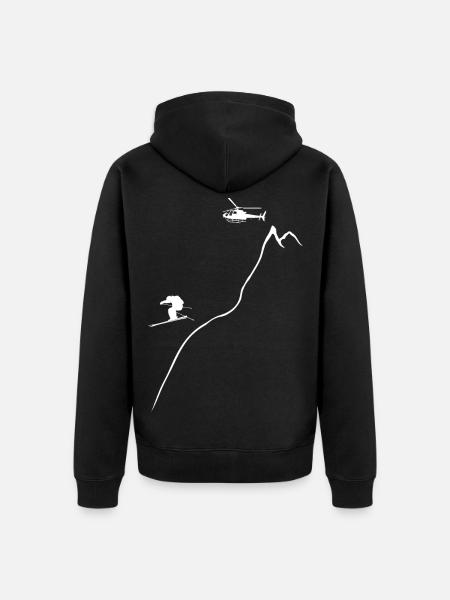 héliski, ski, freeski, héliboard - Veste à capuche bio Premium Unisexe - noir