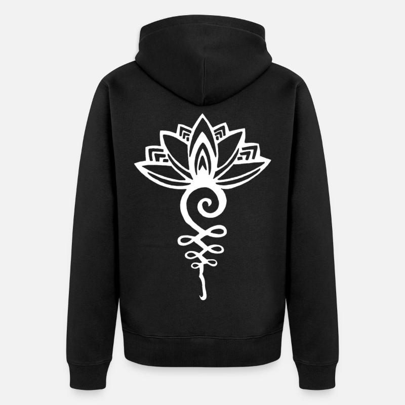 Lotus blanc éternel - Veste à capuche bio Premium Unisexe - noir