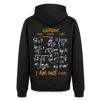 Mathematics equations - Unisex Premium Organic Zip Hoodie - black - Back - Nico (187cm)