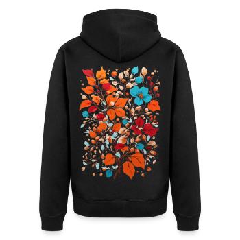 Fleurs aux noix - Veste à capuche bio Premium Unisexe - noir - Dos - Nico (187cm)