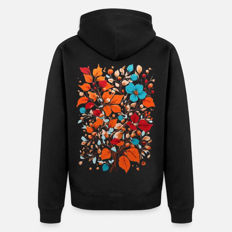 Fleurs aux noix - Veste à capuche bio Premium Unisexe - noir